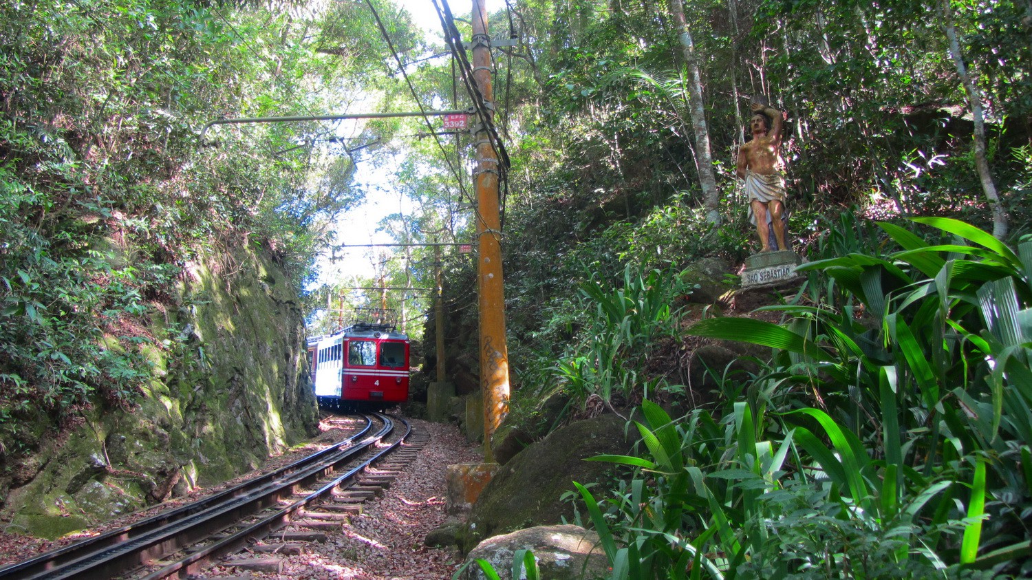 Train on the way to Jesus on top of Corcovado
